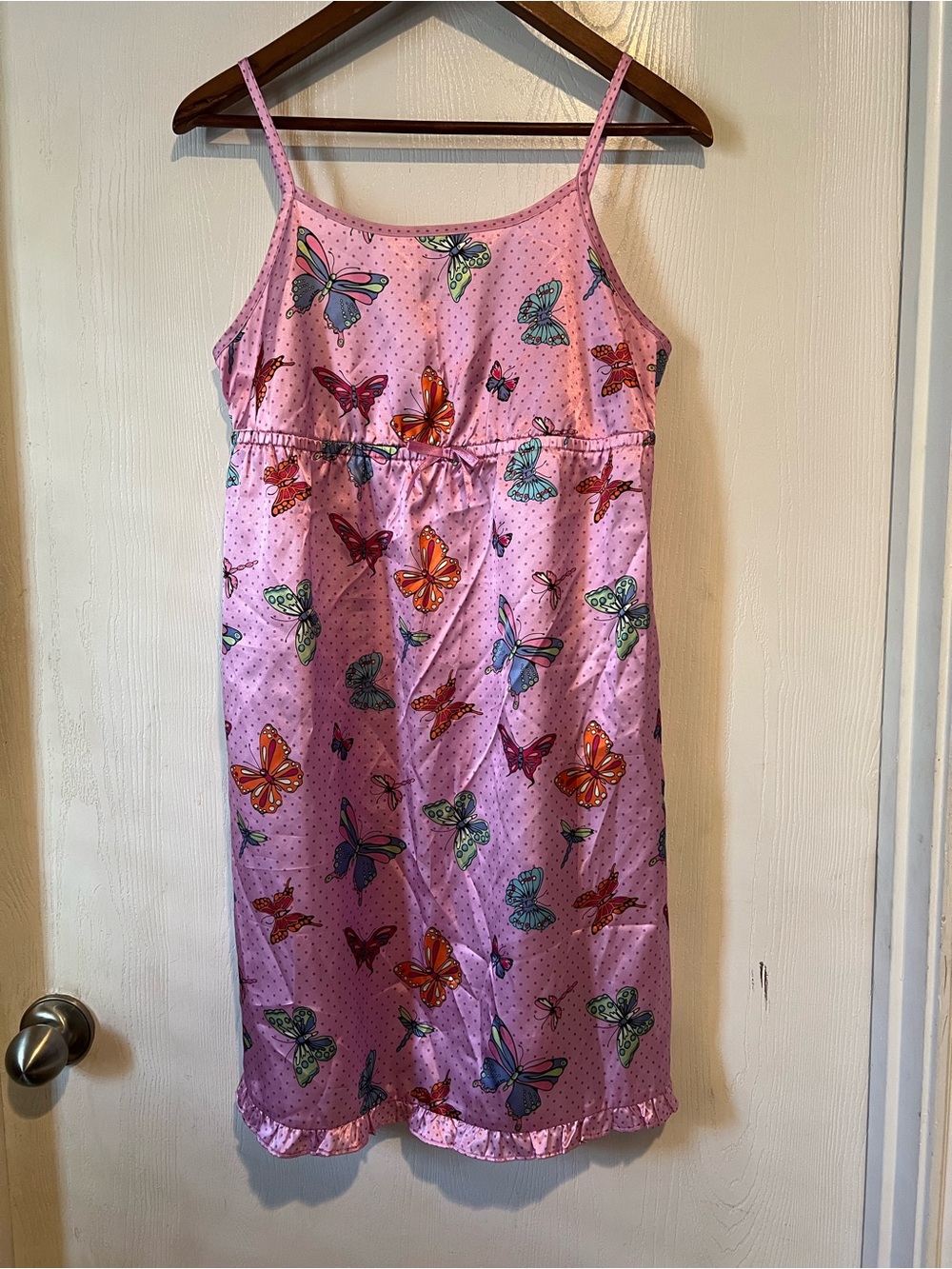 Nick & Nora Child Girls Pink  Butterfly Nightgown Pajamas  Size XL 14/16
